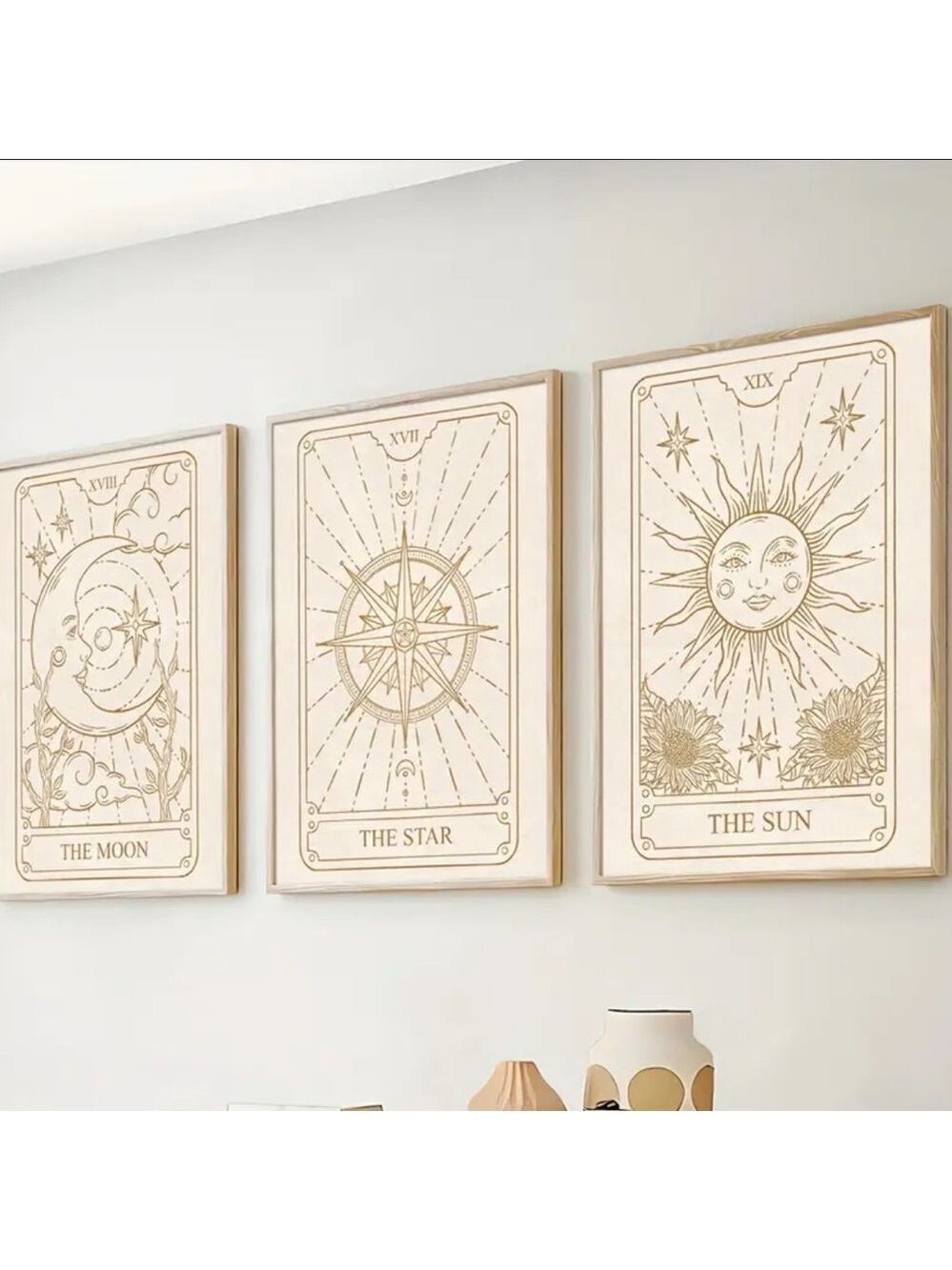 Symbolic Tarot Canvas Art Prints - Set of 3 Wall Art